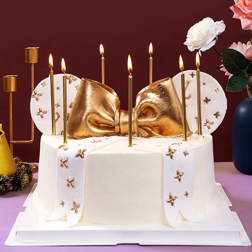 Świeczki urodzinowe proste złote 10 szt
